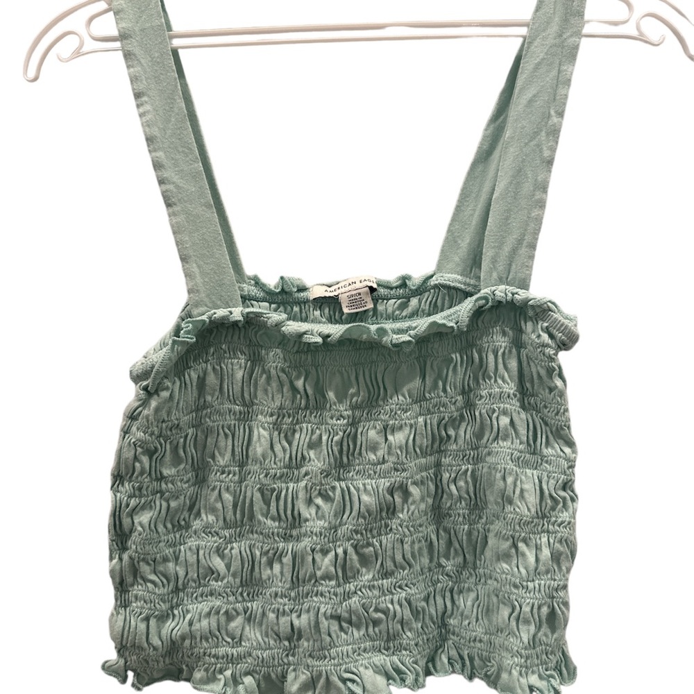 Women's American Eagle Teal Blue Cropped Tank Tube Top Size S